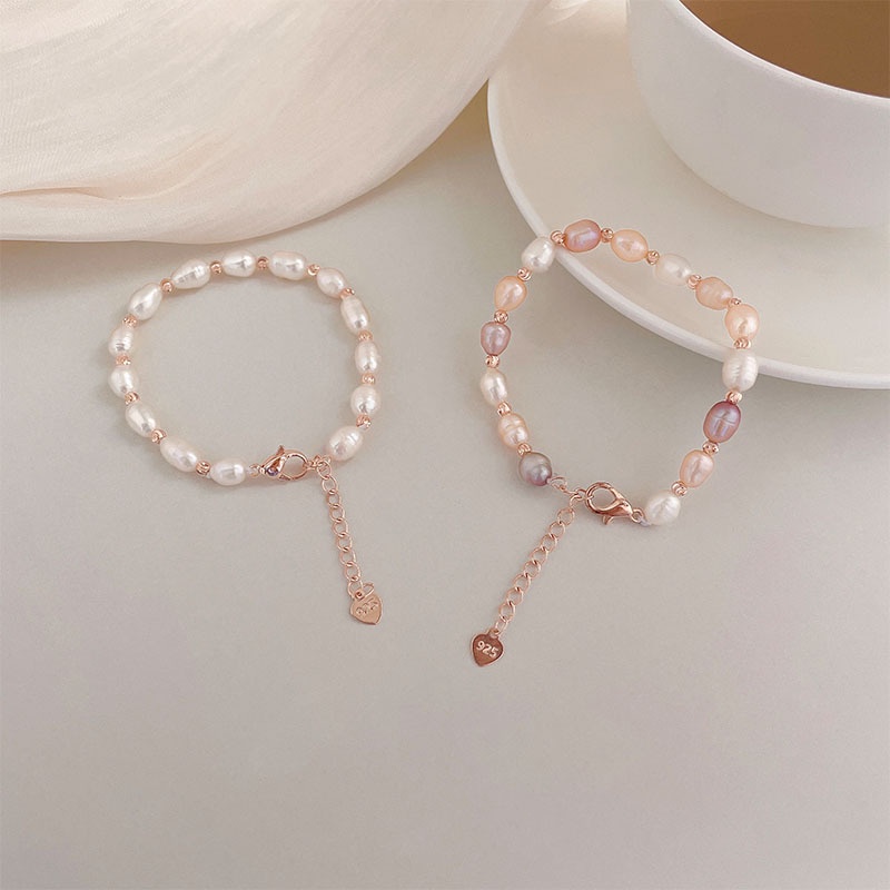 Vòng Tay Ngọc Trai Hạt Gạo Dị Giá rẻ MADAME HIEN PEARLS Freesize VTG007