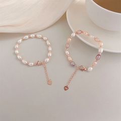 Vòng Tay Ngọc Trai Hạt Gạo Dị Giá rẻ MADAME HIEN PEARLS Freesize VTG007