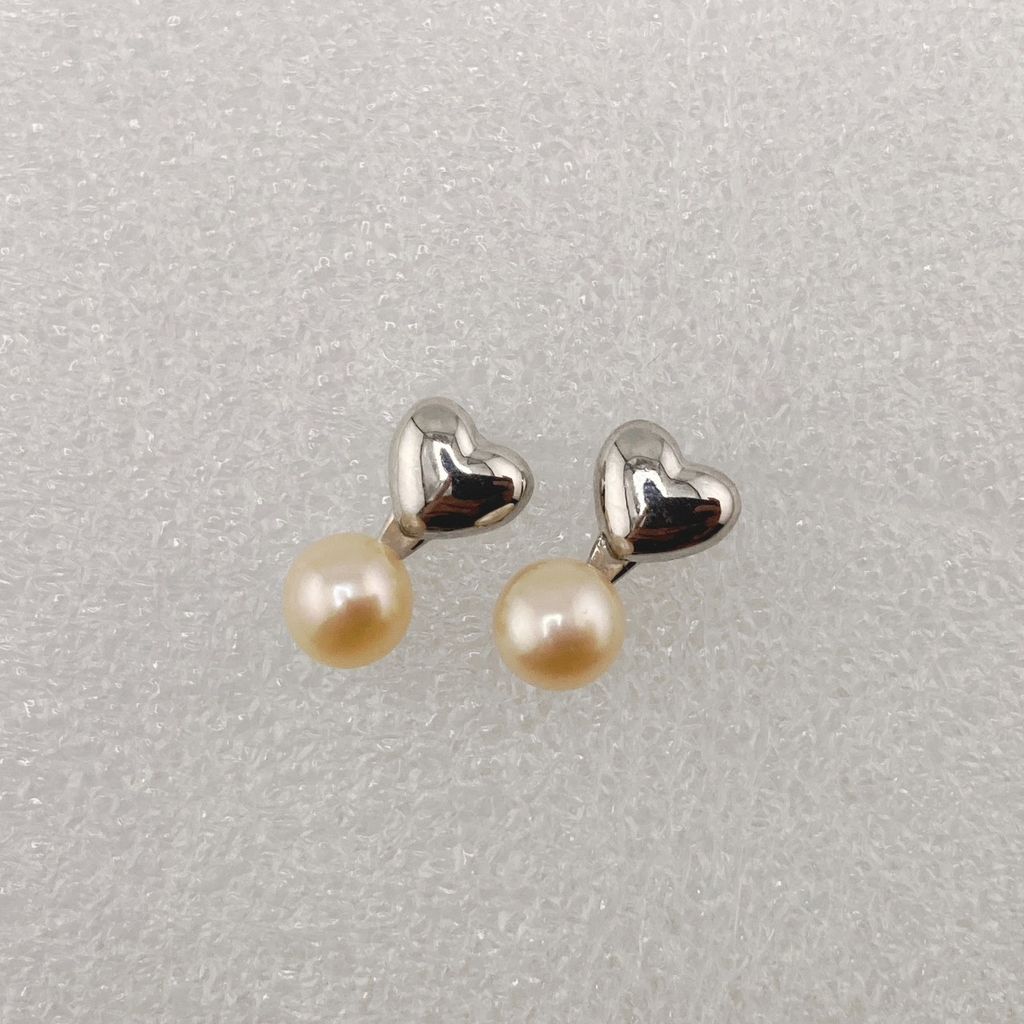 Bông Tai Ngọc Trai Tự Nhiên Khung Hình Trái Tim Tình Yêu Đáng Yêu Cho Nữ BTN046