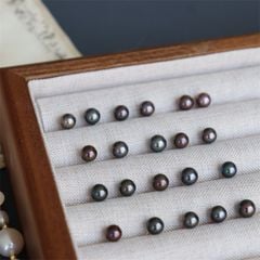 Bông Tai Nụ Bạc Ý s925 Đính 1 Hạt Ngọc Trai Đen Tự Nhiên Tối Giản MADAME HIEN PEARLS Cho Nữ BTT051