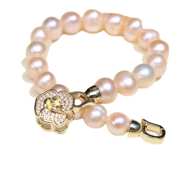 Vòng Tay Ngọc Trai Khoá Hoa Hồng Sang Trọng Quý Phái MADAME HIEN PEARLS VTT043