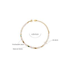 Vòng Tay Ngọc Trai Tự Nhiên Khoá Thép Titan Mạ Vàng Phong Cách Bohemian MADAME HIEN PEARLS VTT078