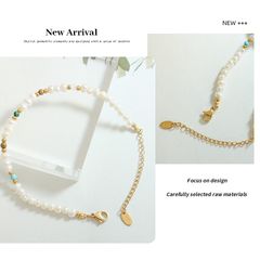 Vòng Tay Ngọc Trai Tự Nhiên Khoá Thép Titan Mạ Vàng Phong Cách Bohemian MADAME HIEN PEARLS VTT078