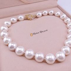 Vòng Cổ Chốt Khoá Vàng 14K Madame Hien Pearls Ngọc Trai Đá 15-16mm AAAA YM001