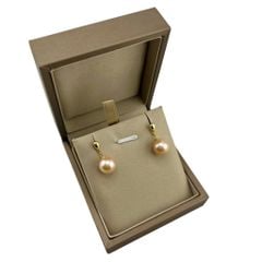 Bông Tai Bạc s925 Mạ Vàng Tua Rua Giọt Nước Nhỏ Đính Ngọc Trai 10-11 mm AAA Tối Giản Tròn Đẹp Hoàn Hảo MADAME HIEN PEARLS BTT129V