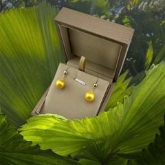 Bông Tai Bạc s925 Mạ Vàng Tua Rua Giọt Nước Nhỏ Đính Ngọc Trai 10-11 mm AAA Tối Giản Tròn Đẹp Hoàn Hảo MADAME HIEN PEARLS BTT129V