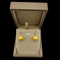 Bông Tai Bạc s925 Mạ Vàng Tua Rua Giọt Nước Nhỏ Đính Ngọc Trai 10-11 mm AAA Tối Giản Tròn Đẹp Hoàn Hảo MADAME HIEN PEARLS BTT129V