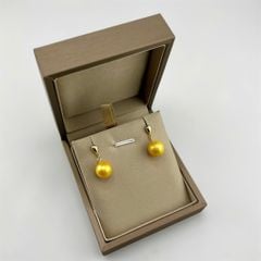 Bông Tai Bạc s925 Mạ Vàng Tua Rua Giọt Nước Nhỏ Đính Ngọc Trai 10-11 mm AAA Tối Giản Tròn Đẹp Hoàn Hảo MADAME HIEN PEARLS BTT129V