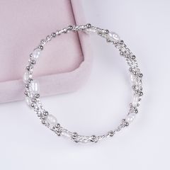 Vòng Tay Ngọc Trai Gọng Còng Cứng 2 Lớp Đính 2 Hàng 10 Hạt Ngọc Trai Giọt Nước MADAME HIEN PEARL VTG034