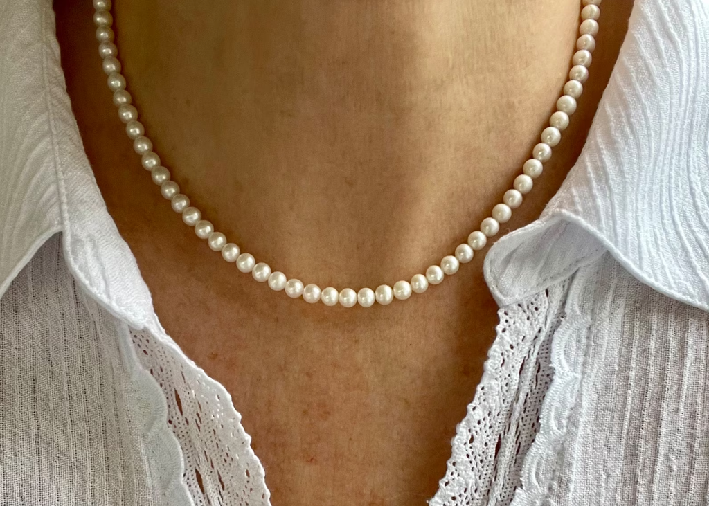 Set Ngọc Trai Tròn Hoàn Hảo AAAA 6mm (dây cổ, vòng tay, bông tai) tinh tế SPS033