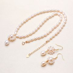 Vòng Cổ Ngọc Trai Tự Nhiên Dáng Hạt Gạo Mặt Ngọc Trai Kết Tạo Hoa Hướng Dương MADAME HIEN PEARLS Xinh Xắn Cho Nữ CG067