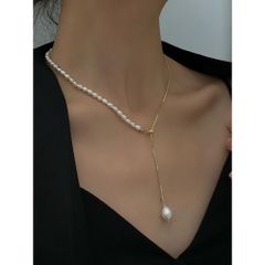 Vòng cổ Choker Ngọc Trai Tự Nhiên Khoá Có Thể Điều Chỉnh Mặt 1 Hạt Ngọc Trai Tua Rua MADA CG021