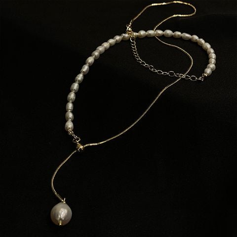 Vòng cổ Choker Ngọc Trai Tự Nhiên Khoá Có Thể Điều Chỉnh Mặt 1 Hạt Ngọc Trai Tua Rua MADAME HIEN PEARLS