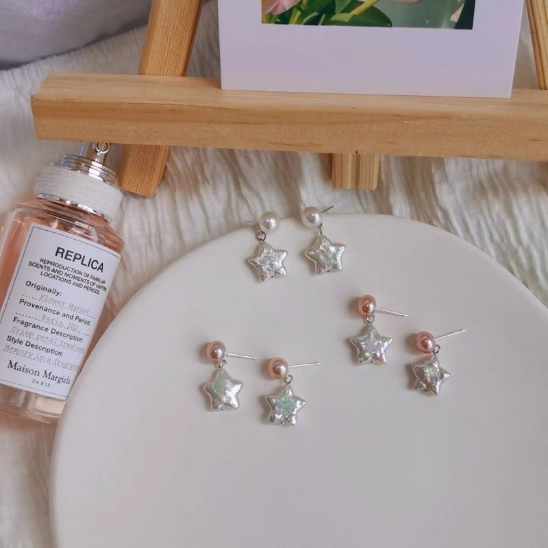 Bông Tai Ngọc Trai Tua Rua Viên Ngọc Trai Baroque Hình Ngôi Sao Star Pentagram MADAME HIEN PEARLS Cho Nữ BTB123