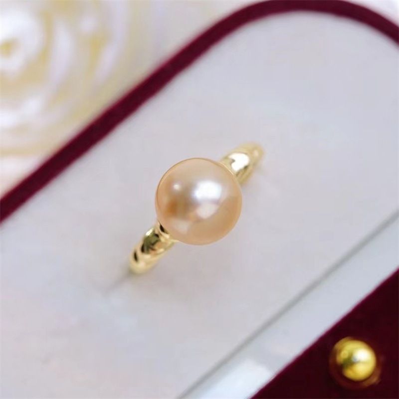 Nhẫn Ngọc Trai Tự Nhiên MADAME HIEN PEARLS Kiểu Dáng Sóng Nhẹ Cổ Điển NN072