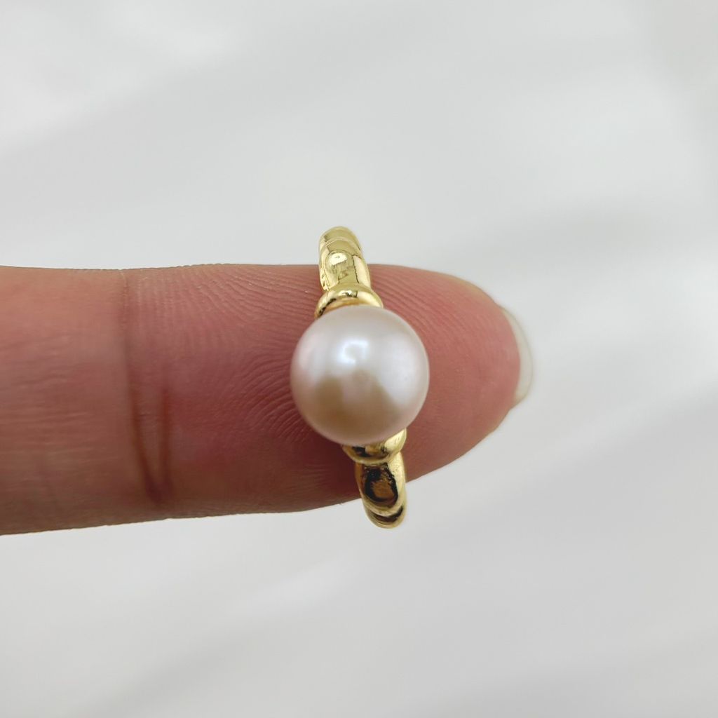 Nhẫn Ngọc Trai Tự Nhiên MADAME HIEN PEARLS Kiểu Dáng Sóng Nhẹ Cổ Điển NN072