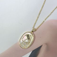 Dây Chuyền Mặt phát hoạ Girl with a Pearl Earring Nghệ Thuật Đính Ngọc Trai Tự Nhiên MADAME HIEN PEARLS MN073