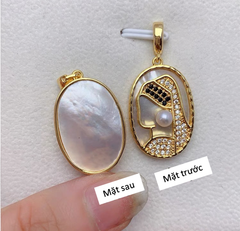 Dây Chuyền Mặt phát hoạ Girl with a Pearl Earring Nghệ Thuật Đính Ngọc Trai Tự Nhiên MADAME HIEN PEARLS MN073
