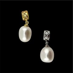 Dây Chuyền Mặt Hạt Ngọc Trai Tự Nhiên Đơn Giản Mặt Dát Hoa Văn Đơn Giản Sang Trọng MADAME HIEN PEARLS MG037