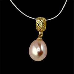Dây Chuyền Mặt Hạt Ngọc Trai Tự Nhiên Đơn Giản Mặt Dát Hoa Văn Đơn Giản Sang Trọng MADAME HIEN PEARLS MG037