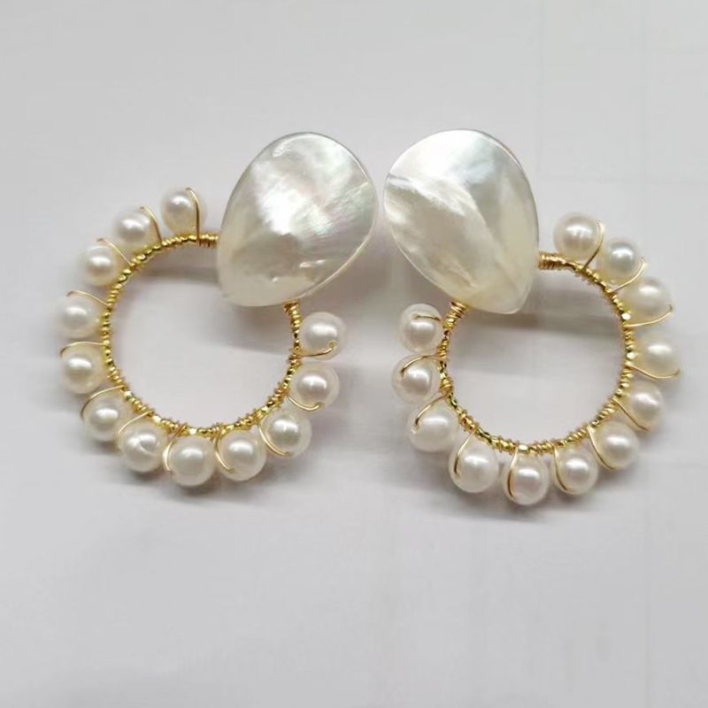 Bông Tai Ngọc Trai Tự Nhiên MADAME HIEN PEARLS Phong Cách Sành Điệu Thời Trang Cao Cấp Pháp BTT055