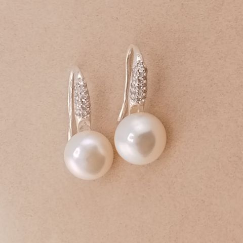 Bông Tai Ngọc Trai Dáng Giày Cao Gót MADAME HIEN PEARLS Bạc Ta Size 9-10mm BTN114