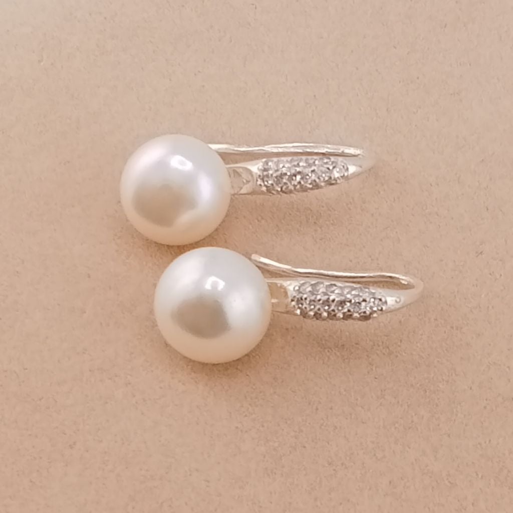 Bông Tai Ngọc Trai Dáng Giày Cao Gót MADAME HIEN PEARLS Bạc Ta Size 9-10mm BTN114