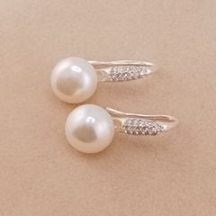 Bông Tai Ngọc Trai Dáng Giày Cao Gót MADAME HIEN PEARLS Bạc Ta Size 9-10mm BTN114