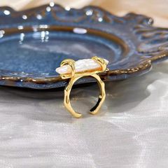 Designer Jewelry Nhẫn Thiết Kế Ngọc Trai Dị Dạng Que Bệnh Dây Kim Khúc Tre Tua Rua Retro Cá Tính MADAME HIEN PEARLS NB017