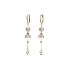 DESIGNER JEWELRY Bông Tai Cụm Hoa Ngọc Trai Tự Nhiên Tua Rua Mặt Cười Thời Trang RUNWAY Sang Trọng MADAME HIEN PEARLS BTT127