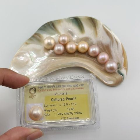 [Kèm Kiểm Định] Hạt Ngọc Trai Hồng Tím Pastel Tự Nhiên 11-12mm AAA VIP Cao Cấp MADAME HIEN PEARLS HT008