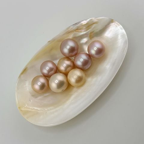 [Kèm Kiểm Định] Hạt Ngọc Trai Hồng Tím Pastel Tự Nhiên 9-10mm AAA MADAME HIEN PEARLS HT012
