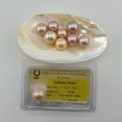 Hạt Ngọc Trai Hồng Tím Pastel Tự Nhiên 11-12mm AAA VIP Cao Cấp MADAME HIEN PEARLS HT008