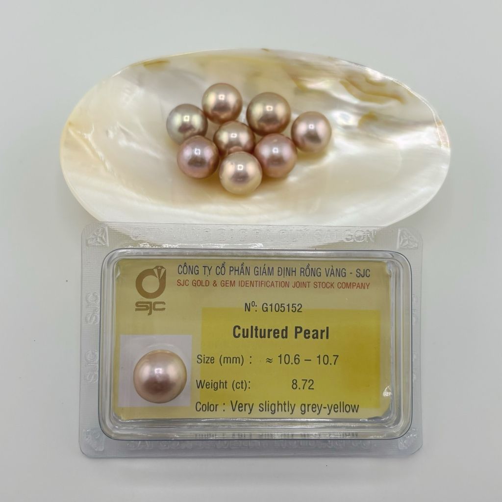 [Kèm Kiểm Định] Hạt Ngọc Trai Hồng Tím Pastel Tự Nhiên 10-11mm AAA VIP Cao Cấp MADAME HIEN PEARLS HT009
