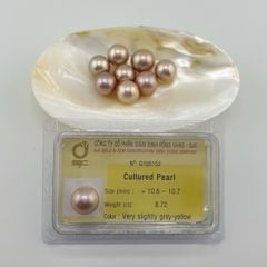 [Kèm Kiểm Định] Hạt Ngọc Trai Hồng Tím Pastel Tự Nhiên 10-11mm AAA VIP Cao Cấp MADAME HIEN PEARLS HT009