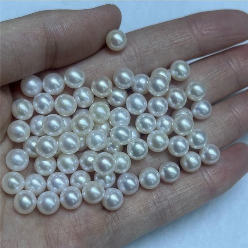 Hạt Ngọc Trai Tròn 7-8mm Làm Phụ Kiện Trang Sức MADAME HIEN PEARLS HT020