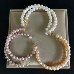 Bông Tai Chữ C To Tròn Đính Ngọc Trai Tròn MADAME HIEN PEARLS Dễ Thương Cho Nữ BTT089