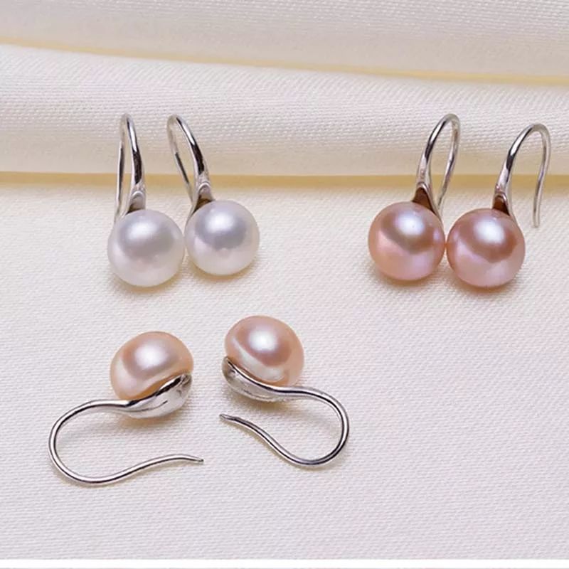 Bông Tai MADAME HIEN PEARL Hạt trai trắng 7-8mm AAA Bạc Ý 925 Dáng gót giày BTN005