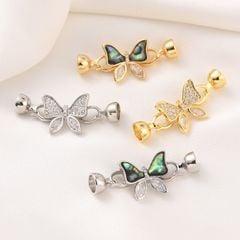 Khoá Cài Mặt Dây Chuyền Hoặc Vòng Tay Kẹp Nối Mặt Bướm Mạ Vàng 14K Xinh Xắn MADAME HIEN PEARLS