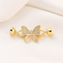 Khoá Cài Mặt Dây Chuyền Hoặc Vòng Tay Kẹp Nối Mặt Bướm Mạ Vàng 14K Xinh Xắn MADAME HIEN PEARLS