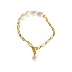 Vòng Tay Ngọc Trai Baroque Phối Xích Dài Ngắn Cách Điệu Cá Tính MADAME HIEN PEARLS Thời Trang Unisex Nam Nữ VTB036