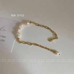 Vòng Tay Ngọc Trai Baroque Phối Xích Dài Ngắn Cách Điệu Cá Tính MADAME HIEN PEARLS Thời Trang Unisex Nam Nữ VTB036