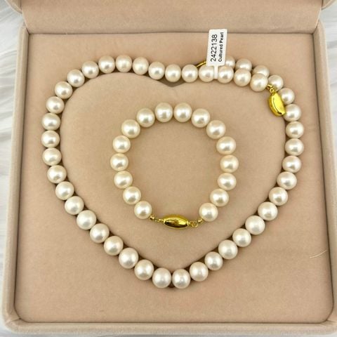 [Kèm Kiểm Định] Set Bộ Trang Sức Ngọc Trai Tròn Tự Nhiên VIP Cao Cấp AAAA 10-11 mm Khoá Yên Ngựa s925 Mạ Vàng MADAME HIEN PEARLS SCT014