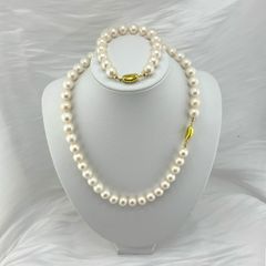 [Kèm Kiểm Định] Set Bộ Trang Sức Ngọc Trai Tròn Tự Nhiên VIP Cao Cấp AAAA 10-11 mm Khoá Yên Ngựa s925 Mạ Vàng MADAME HIEN PEARLS SCT014