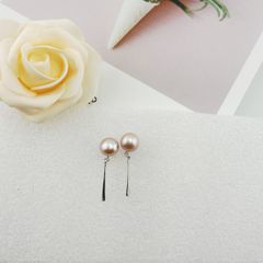 Bông Tai Kim Bạc s925 Mặt Ngọc Trai Tự Nhiên Đính Thanh Kim Tối Giản MADAME HIEN PEARLS Thời Trang Nữ BTN141