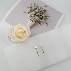 Bông Tai Kim Bạc s925 Mặt Ngọc Trai Tự Nhiên Đính Thanh Kim Tối Giản MADAME HIEN PEARLS Thời Trang Nữ BTN141