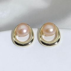 Bông Tai Ngọc Trai Tự Nhiên Oval Lớn Nhỏ Đáng Yêu MADAME HIEN PEARLS Unisex Nam Nữ BTN143