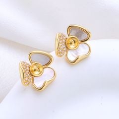 Bông Tai Kim Bạc s925 Mặt Hoa 3D Hoa 3 Cánh Sang Trọng Đính Ngọc Trai Tự Nhiên MADAME HIEN PEARLS Cho Nữ BTN295
