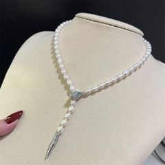 Vòng Cổ Choker Hạt Gạo Tự Nhiên 57cm 7-8mm Khoá Rắn Sang Trọng Tinh Tế Cá Tính MADAME HIEN PEARLS Cho Nữ CG079