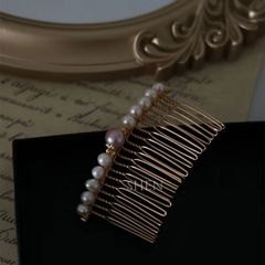Lược Cài Tóc Ngọc Trai Tự Nhiên 20 Răng Mặt Hạt Ngọc Trai Tròn MADAME HIEN PEARLS Quà tặng Mẹ Yêu PKT010